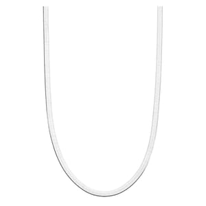 A silver-tone herringbone chain necklace with a sleek and smooth design.