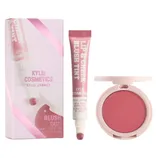 Kylie Cosmetics Lip & Cheek Blush Tint and pressed blush duo in pink packaging.