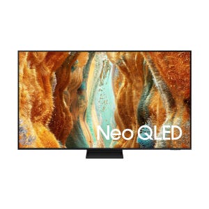 Samsung 55\“ Neo QLED TV with slim design, features vibrant colors and sharp contrast.