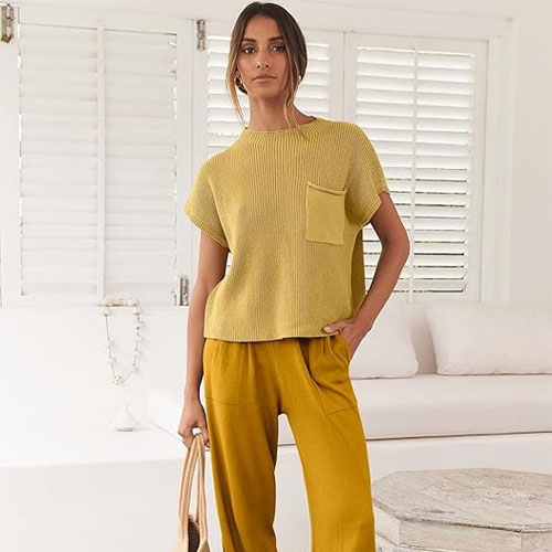 anarabes two piece summer knit lounge set