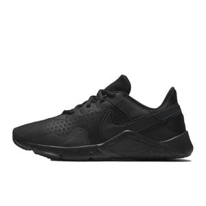 Black Nike running shoe featuring a textured upper with subtle hexagonal patterns and a sleek, lightweight design.