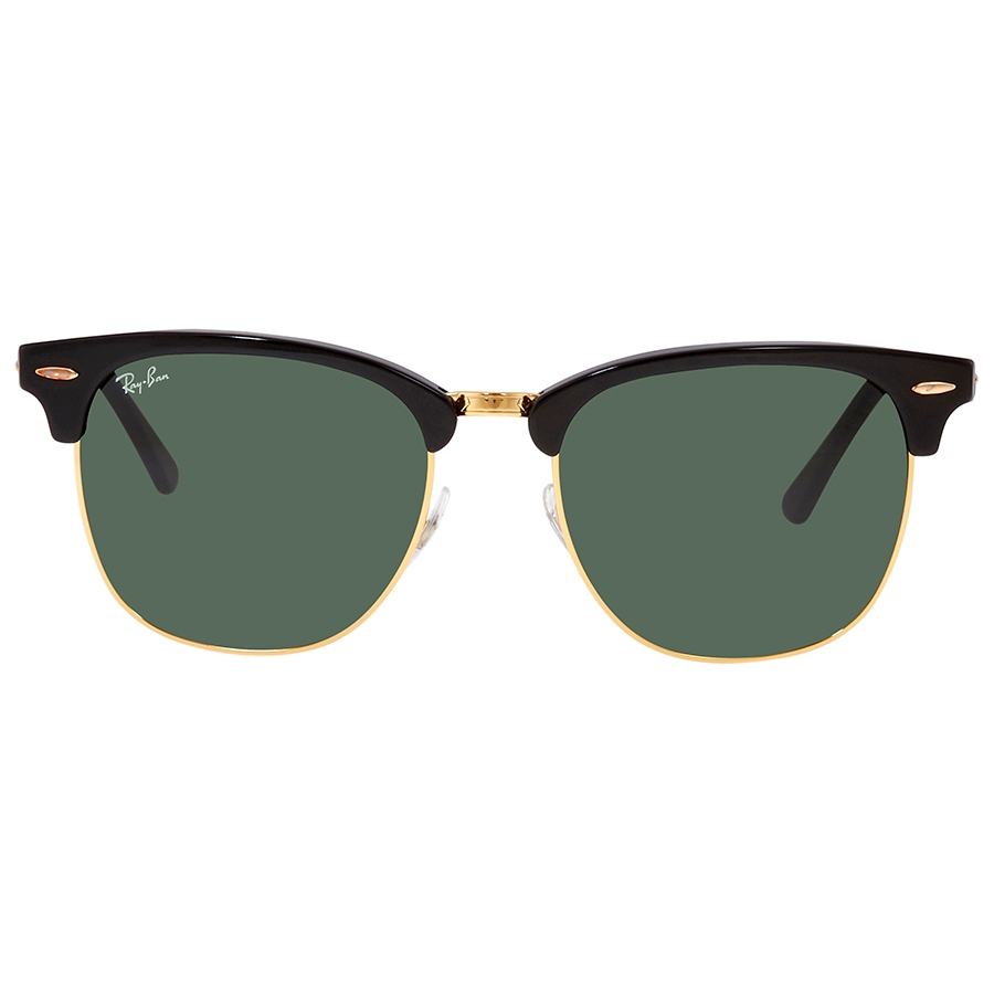 Black and gold-framed sunglasses with dark lenses.