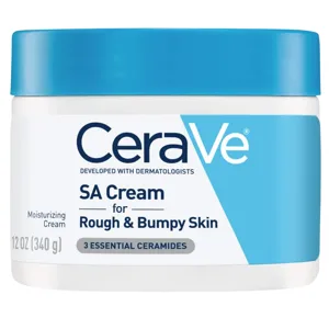 CeraVe SA Cream for Rough & Bumpy Skin, 12 oz (340 g), includes 3 essential ceramides and is developed with dermatologists.
