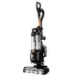 Bissell upright vacuum cleaner with HEPA filter and Lift-Off technology, featuring a sleek black design and a detachable canister for versatile cleaning.