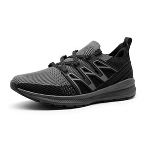 Black athletic sneaker with a thick sole and lace-up front.