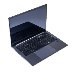 A sleek, open laptop with a modern design, featuring a visible Intel Inside sticker near the touchpad and a reflective screen.