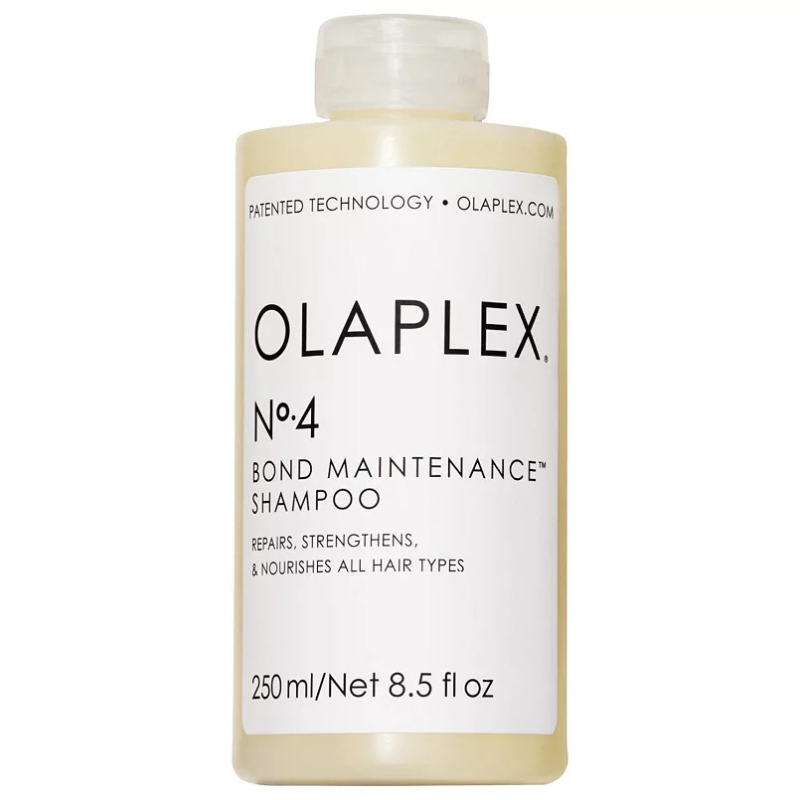 Olaplex No. 4 Bond Maintenance Shampoo, 250 ml (8.5 fl oz), designed to repair, strengthen, and nourish all hair types.