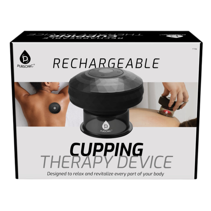 Rechargeable cupping therapy device by Pursonic, designed to relax and revitalize the body.