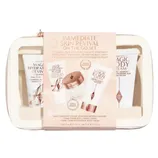 Immediate Skin Revival On The Go Set includes Charlotte's Magic Hydration Revival Cleanser (30 ml), Charlotte's Magic Cream (30 ml), and Charlotte's Magic Body Cream (50 ml) in a zippered case.