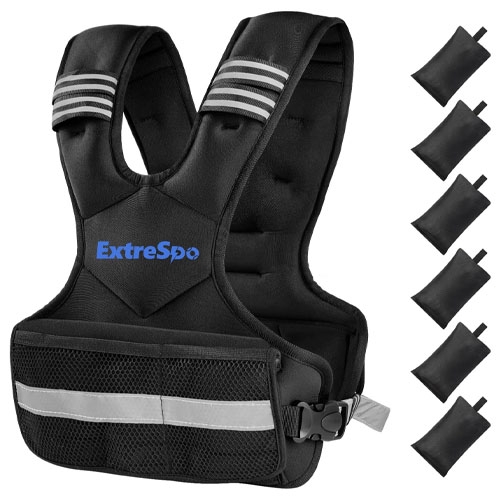 a black weighted vest