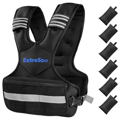 a black weighted vest