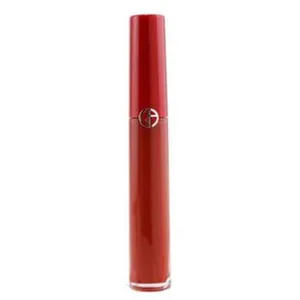 A red cylindrical lip gloss container with a small logo near the top.