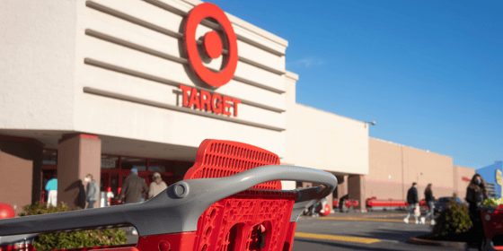 Cart in front of Target store