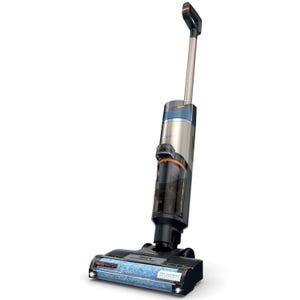 A Bissell HydroWave cordless wet/dry vacuum cleaner with a self-cleaning brush roll and a sleek, upright design for versatile floor cleaning.