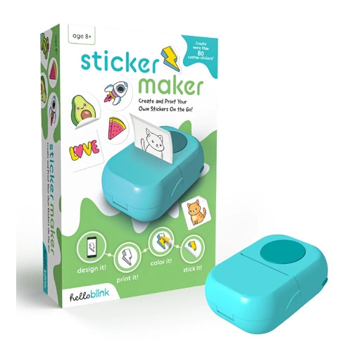 a blue sticker maker toy
