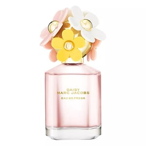 Marc Jacobs Daisy Eau So Fresh perfume with a pink bottle and floral cap design.