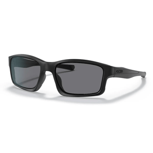 Black rectangular sunglasses with a sleek design and dark lenses.