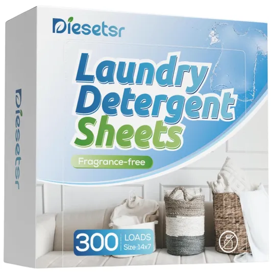 Diesetsr Laundry Detergent Sheets, fragrance-free, are suitable for 300 loads, size 14x7.