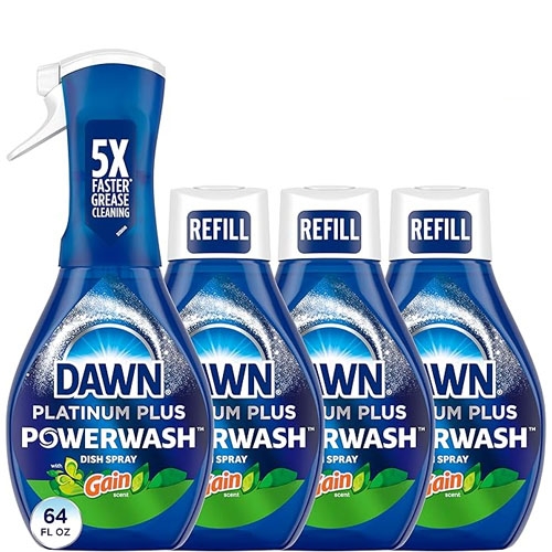 a four pack of dawn powerwash dish soap