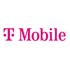 T-Mobile logo featuring a stylized \“T\“ and the word \“Mobile\“ in magenta, representing the telecommunications company.