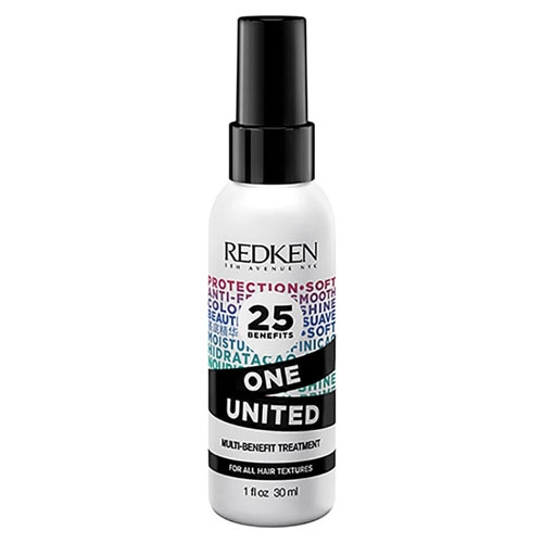 Redken One United Multi-Benefit Treatment, 1 fl oz (30 ml), offers 25 benefits for all hair textures.