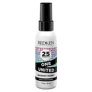 Redken One United Multi-Benefit Treatment, 1 fl oz (30 ml), offers 25 benefits for all hair textures.