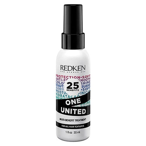Redken One United Multi-Benefit Treatment, 1 fl oz (30 ml), offers 25 benefits for all hair textures.