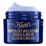 Kiehl's Midnight Recovery Omega-Rich Cloud Cream, 1.7 fl. oz. (50 ml), in a dark blue jar with a soft, cloud-like texture.