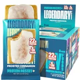 Legendary Foods Frosted Cinnamon Protein Pastry with 22g protein and less than 1g sugar per serving, available in an 8-pack.