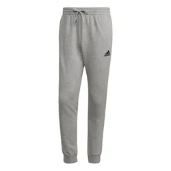 Gray Adidas sweatpants with a drawstring waistband and cuffed ankles, featuring the Adidas logo on the left thigh.