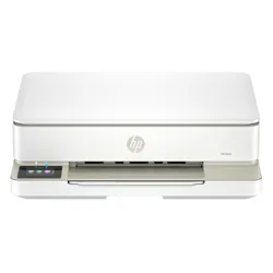 HP Envy all-in-one printer featuring a touchscreen interface and a modern, compact design suitable for home or office use.