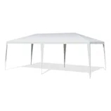 A white 10' x 20' heavy-duty canopy tent, featuring a simple, rectangular design with six supporting legs for outdoor use.