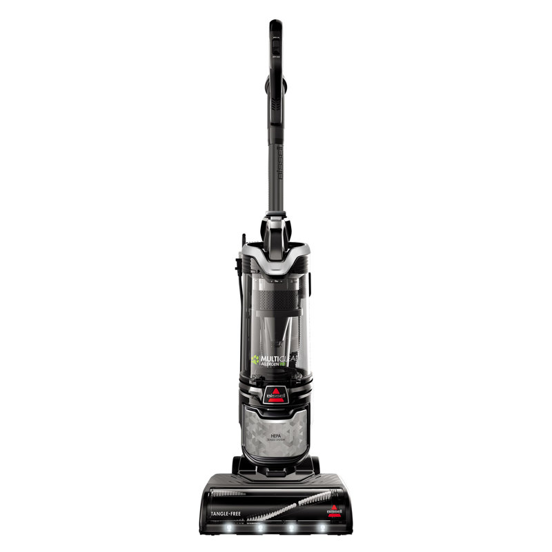 Bissell Allergen Pet Slim Vacuum is an upright vacuum with tangle-free technology, a HEPA filter, and a clear dirt container. It's designed for homes with pets, focusing on removing allergens and hair efficiently.