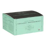 Caffeine-free herbal organic peppermint tea, packaged in a box containing 50 individually wrapped bags.