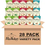 Miss Vickie's Kettle Cooked Potato Chips variety pack includes 28 bags with flavors: Jalapeno, Sea Salt, Smokehouse BBQ, and Salt & Vinegar.