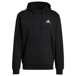 Black Adidas hoodie with a kangaroo pocket and drawstring hood, featuring the Adidas logo on the chest.