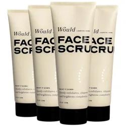 Four tubes of \“Would\“ face scrub, each offering gentle exfoliation, cleansing, and complexion brightening.