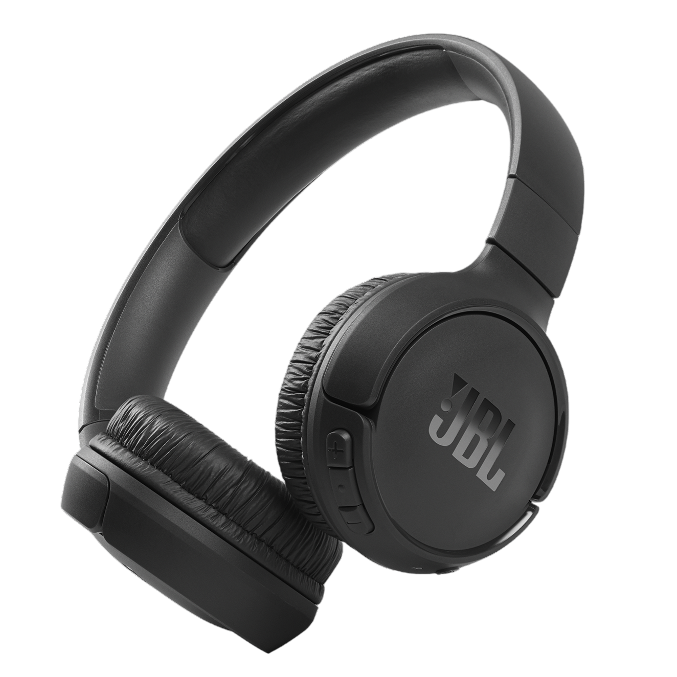 Wireless over-ear headphones with JBL branding, featuring cushioned ear pads and integrated volume control.
