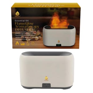 Essential Oil FlameGlow Aromatherapy Diffuser by Pursonic, designed to create a soothing atmosphere with a glowing flame effect, enhancing any space with warmth and relaxation.