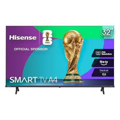 Hisense 32\“ Smart TV A4, featuring FHD resolution, Fire TV integration, and Alexa voice control, is an official sponsor of FIFA.