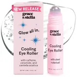 Grace & Stella Cooling Eye Roller with caffeine, ceramide, and centella asiatica for a refreshing eye treatment, featuring a steel rollerball applicator; 15 mL (0.5 fl oz).