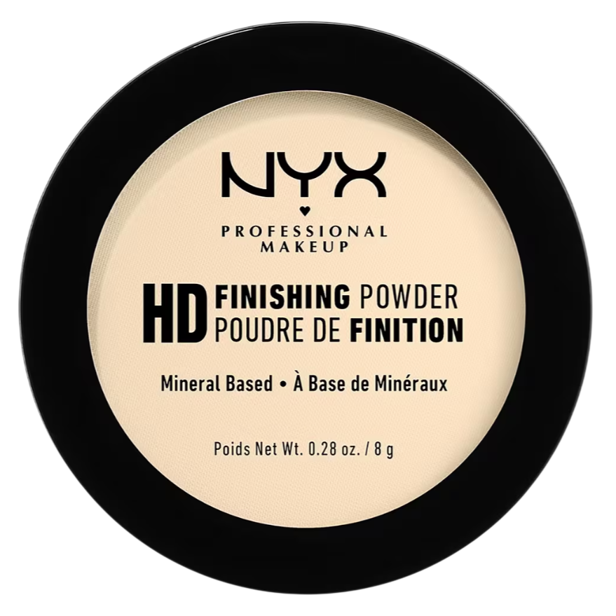 NYX Professional Makeup HD Finishing Powder, mineral-based, 0.28 oz (8 g).
