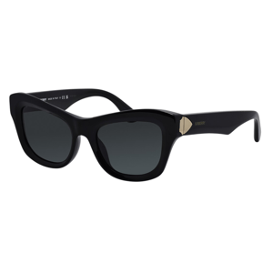 Black Burberry sunglasses with a rectangular frame and dark lenses, featuring gold accents on the temples.