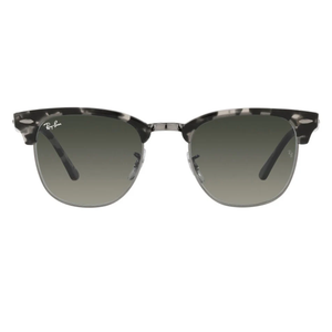 Gray marbled sunglasses with a semi-rimless frame and green gradient lenses, featuring a logo on the top left corner.