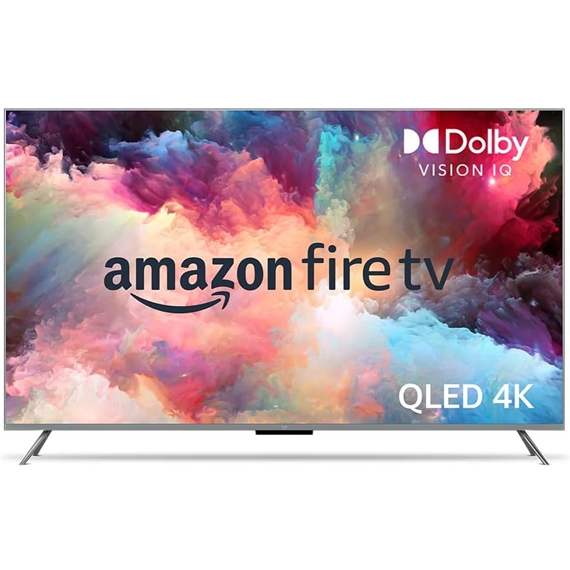 Amazon Fire TV Omni QLED 4K 65\“ Smart TV features Dolby Vision IQ, offering vibrant colors and enhanced picture quality.