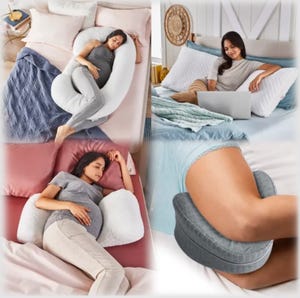 The Novaform body pillows are large, contoured support pillows designed to provide comfort while lying in bed or sitting upright. They come in different shapes to support various sleeping and sitting positions.