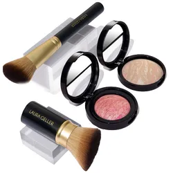 Laura Geller makeup set includes a kabuki brush, a regular brush, and two compact powders in neutral and pink tones.