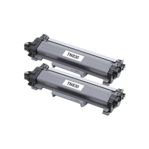 2-pack Brother TN830 toner cartridges compatible with select Brother laser printers, designed to provide high-quality black prints.