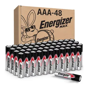 Box of 48 AAA Energizer Max batteries featuring a cartoon bunny with a drum.