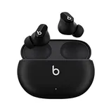 Beats Studio Buds are true wireless earbuds with a sleek, compact design and magnetic charging case, featuring the signature \“b\“ logo on both the earbuds and the case. They are designed for a comfortable fit and easy portability.